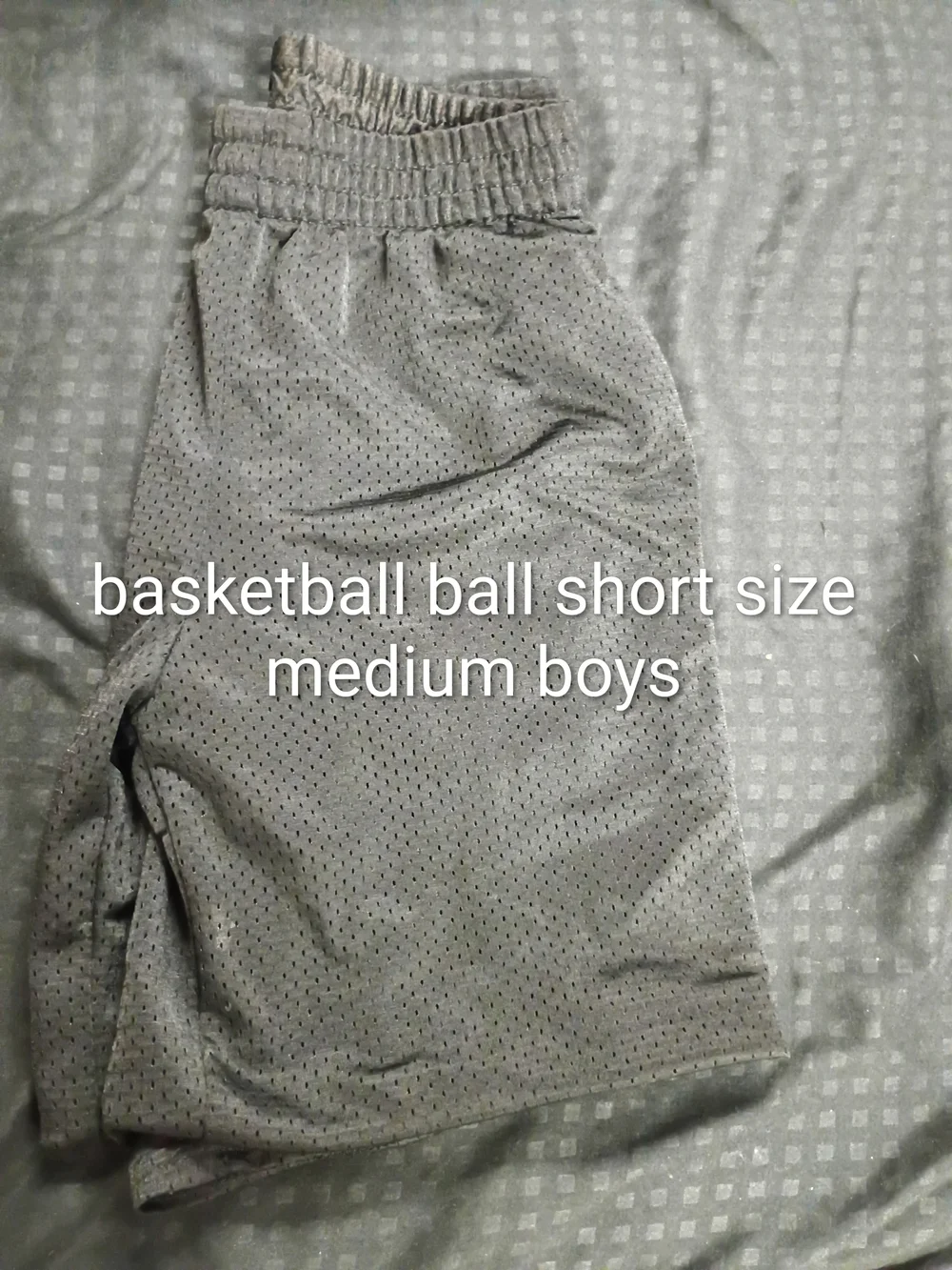 Boys Grey Athletic Mesh Basketball Shorts - Medium